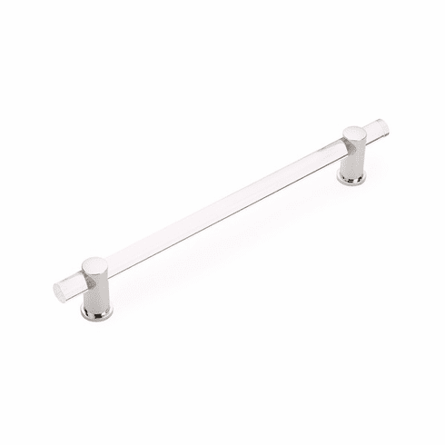 Schaub 402-PN Lumiere, Acrylic Appliance Pull, 12" cc, with Polished Nickel stem