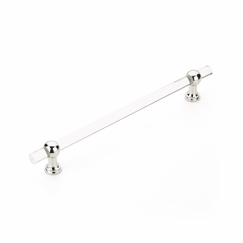 Schaub 412-PN Lumiere Transitional, Acrylic Appliance Pull, 12" cc, with Polished Nickel stem