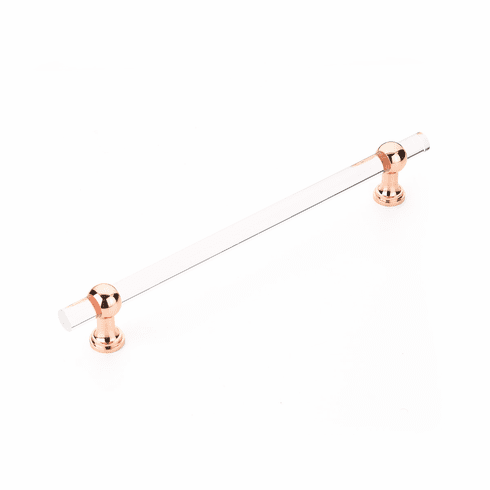 Schaub 412-PRG Lumiere Transitional, Acrylic Appliance Pull, 12" cc, with Polished Rose Gold stem