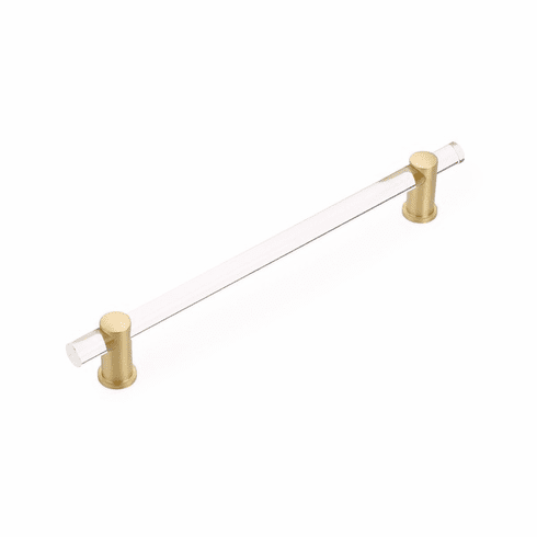 Schaub 402-SB Lumiere, Acrylic Appliance Pull, 12" cc, with Satin Brass stem