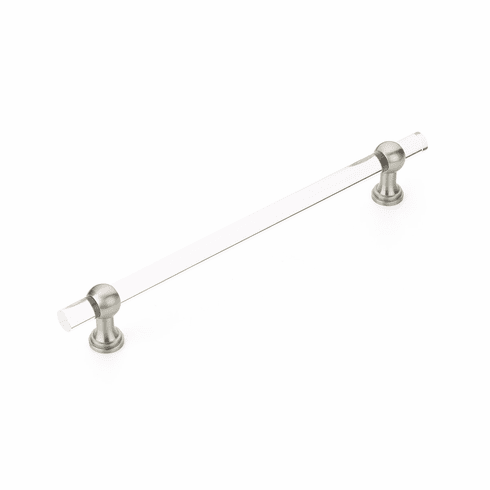 Schaub 412-15 Lumiere Transitional, Acrylic Appliance Pull, 12" cc, with Satin Nickel stem