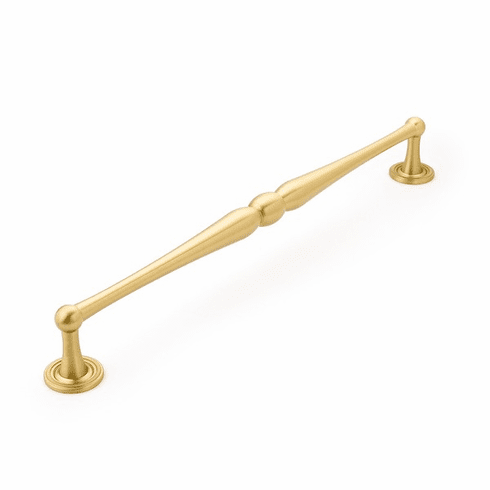 Schaub 581-SB Atherton, Appliance Pull, 15" cc with plain footplate, Satin Brass