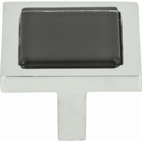 Atlas Homewares 230-BLK-CH Spa 1 3/8" Length Square Knob Polished Chrome