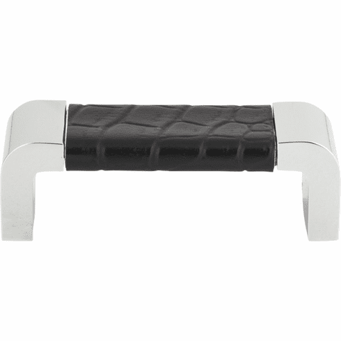 Atlas Homewares 3150-CROC Paradigm 3" Center to Center Bar pull CH & Black Croc Leather