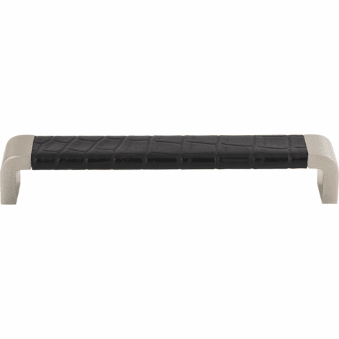 Atlas Homewares 3151-BN-CRC Paradigm 6 5/16" Center to Center Bar pull BN & Black Croc Leather
