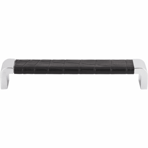 Atlas Homewares 3151-CROC Paradigm 6 5/16" Center to Center Bar pull CH & Black Croc Leather