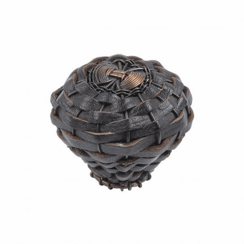 Atlas Homewares 3174-O Hamptons Expresso Leather Knob 2 Inch - Aged Bronze **DISCONTINUED**LIMITED AVAILABILITY**