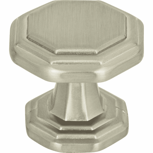 Atlas Homewares 319-BRN Dickinson Octagon Knob 1 1/4 Inch - Brushed Nickel