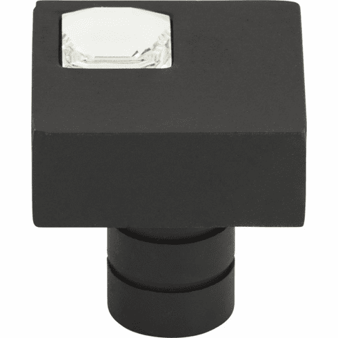 Atlas Homewares 3194-BL Crystal 1" Length Square Knob Matte Black