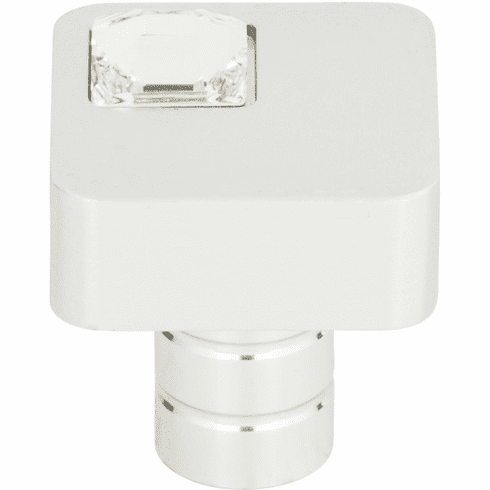 Atlas Homewares 3194-MC Crystal 1" Length Square Knob Matte Chrome