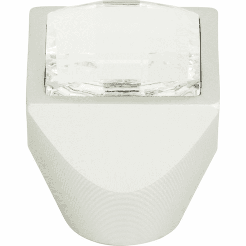 Atlas Homewares 3196-MC Crystal 1" Length Square Knob Matte Chrome