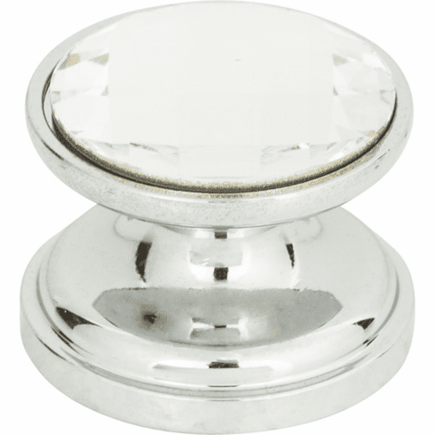 Atlas Homewares 3197-CH Crystal 7/8" Diameter Round Knob Polished Chrome