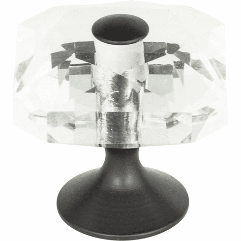 Atlas Homewares 3209-BL Crystal 1 1/2" Length Square Knob Matte Black