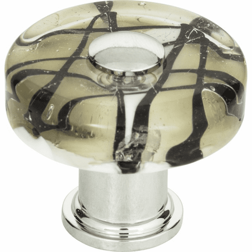 Atlas Homewares 3222-CH Viceroy Glass Round Knob 1 1/2 Inch - Polished Chrome