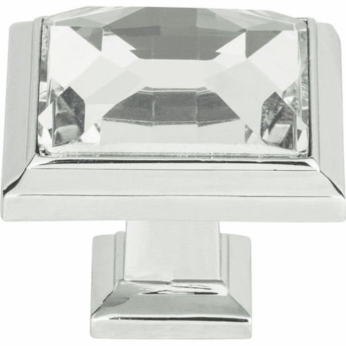 Atlas Homewares 340-CH Legacy Crystal 1 5/16" Length Square Knob Polished Chrome