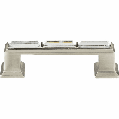 Atlas Homewares 341-BRN Legacy Crystal 3" Center to Center Bar pull Brushed Nickel