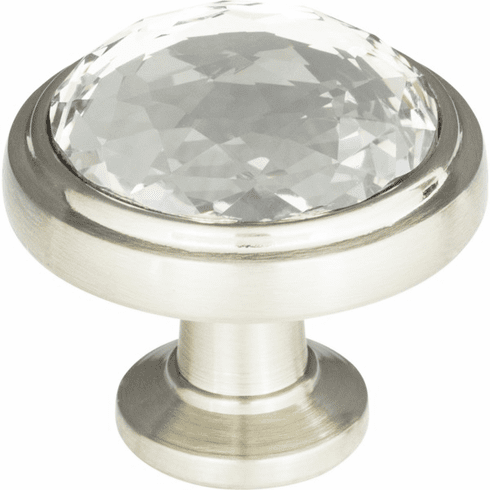 Atlas Homewares 343-BRN Legacy Crystal 1 5/16" Diameter Round Knob Brushed Nickel