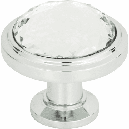 Atlas Homewares 343-CH Legacy Crystal 1 5/16" Diameter Round Knob Polished Chrome