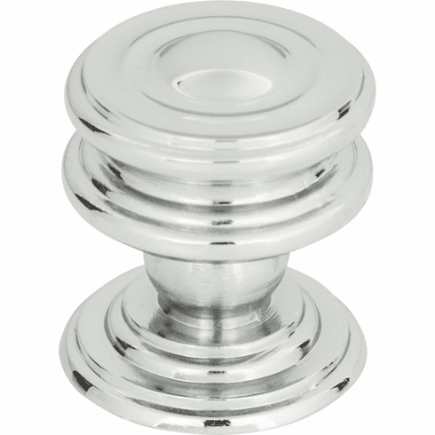 Atlas Homewares 376-CH Campaign 1-1/4" Diameter Round Knob Polished Chrome