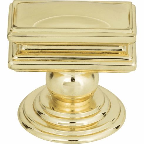 Atlas Homewares 377-PB Campaign 1 1/2" Length Rectangle Knob Polished Brass
