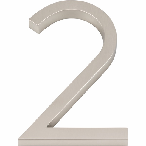 Atlas Homewares AVN2-L-BRN Modern Avalon 6" H Floating Mount House Number Brushed Nickel