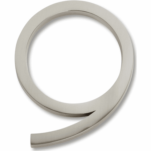 Atlas Homewares AVN9-BRN Modern Avalon 4-1/2" H Floating Mount House Number Brushed Nickel