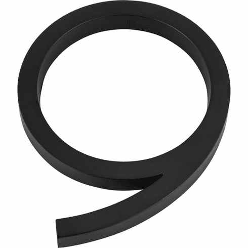 Atlas Homewares AVN9-L-BL Modern Avalon 6" H Floating Mount House Number Matte Black