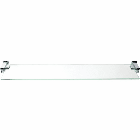 Atlas Homewares SUTSF-CH Sutton Place Bath Glass Shelf 24 Inches Polished Chrome Polished Chrome