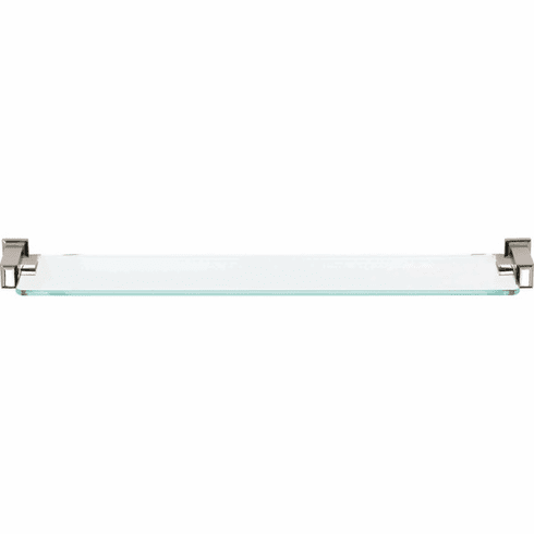 Atlas Homewares SUTSF-PN Sutton Place Bath Glass Shelf 24 Inches Polished Nickel Polished Nickel