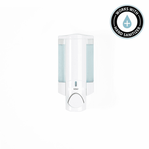 AVIVA I 76150 White, Translucent Bottle with White Button Bath Dispenser