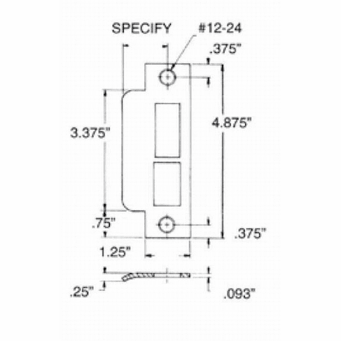 BALDWIN 6339-260-R158 Bald Mtse Asa Strike X Rh X 1.625 Inch Ltc 6339260R158 6339 260 R158
