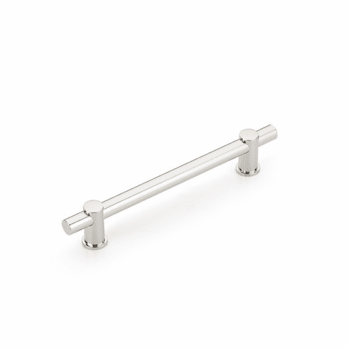 Schaub 426-PN Fonce' Bar Pull, 6" cc with Polished Nickel Bar and Polished Nickel stems