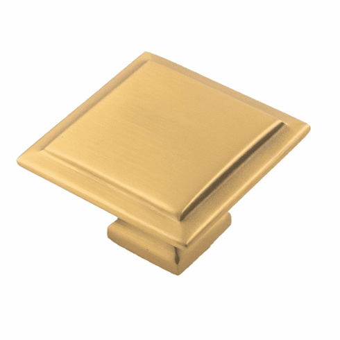 Belwith B055577-BGB Studio Ii Knob, 1-1/2" Sq Brushed Golden Brass
