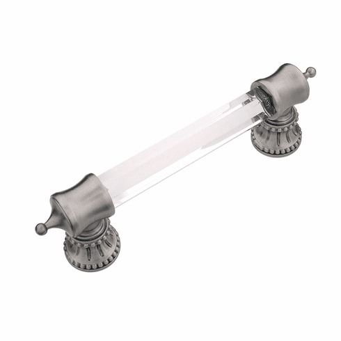 Belwith B074582-GLAN Chautauqua Pull, 96Mm C/C Glass w/Antique Nickel