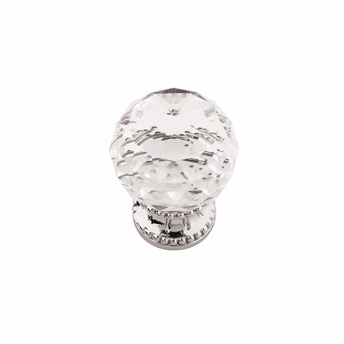 Belwith B074589-GL14 Chautauqua Knob, 1-3/8" Dia Glass w/Polished Nickel