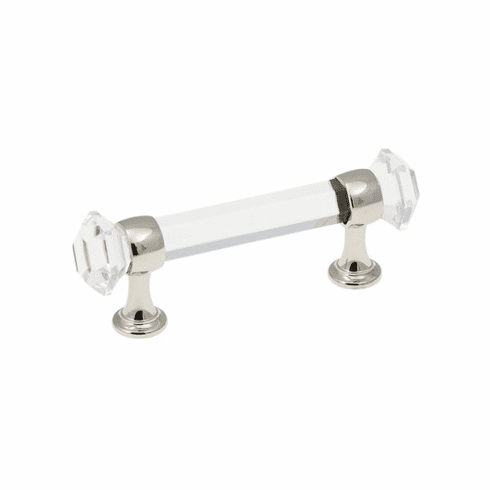Belwith B076274-GLCH Luster Pull, 3" C/C Glass w/Chrome