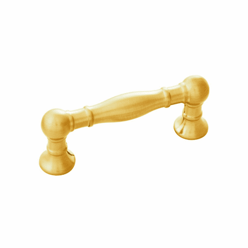 Belwith B076289-BGB Fuller Pull, 3" C/C Brushed Golden Brass