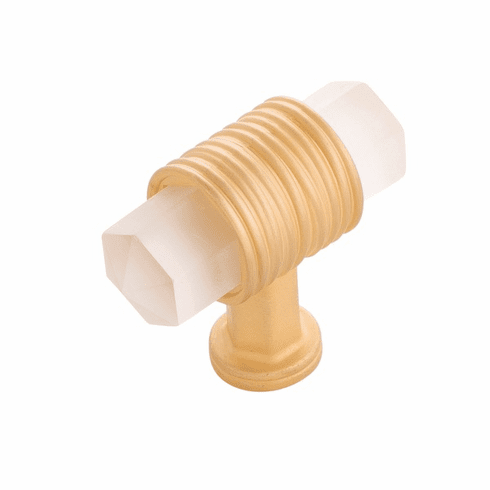 Belwith B076303GF-BGB Chrysalis T-Knob, 1-7/8" X 3/4" Brushed Golden Brass