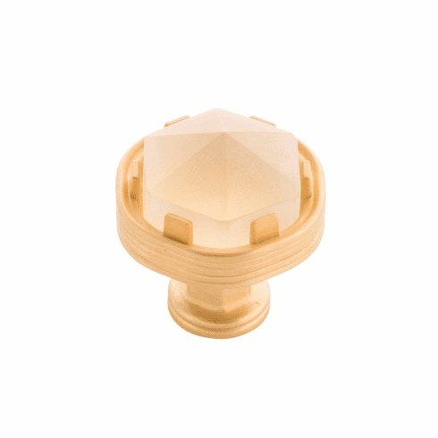 Belwith B076304GF-BGB Chrysalis Knob, 1-3/16" Dia. Brushed Golden Brass