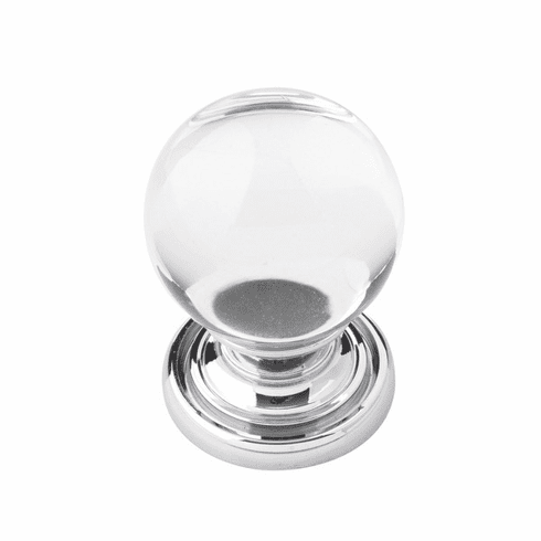 Belwith B076568-GLCH Luster Knob, 1-1/8" Dia Glass w/Chrome