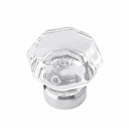 Belwith B076570-GLCH Luster Knob, 1-3/8" Dia Glass w/Chrome