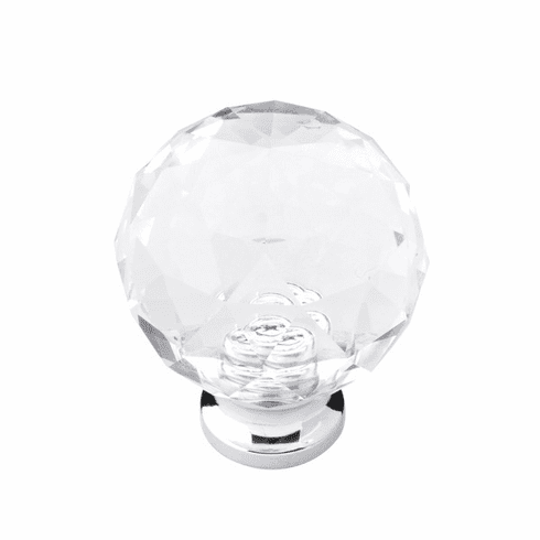 Belwith B076572-GLCH Luster Knob, 1-1/4" Dia Glass w/Chrome