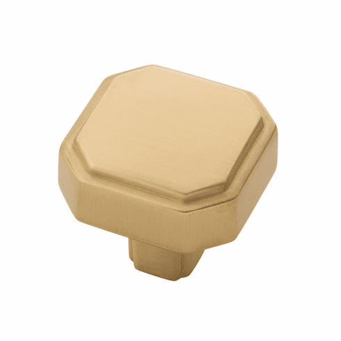 Belwith B076895-BGB Monroe Knob, 1-5/16" X 1-5/16" Brushed Golden Brass