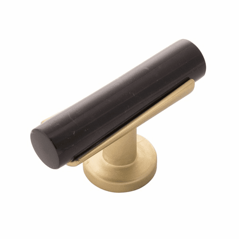 Belwith B077041MB-BGB Firenze T-Knob, 2-1/2" X 1" Brushed Golden Brass