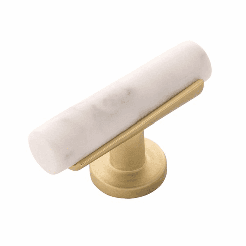 Belwith B077041MW-BGB Firenze T-Knob, 2-1/2" X 1" Brushed Golden Brass
