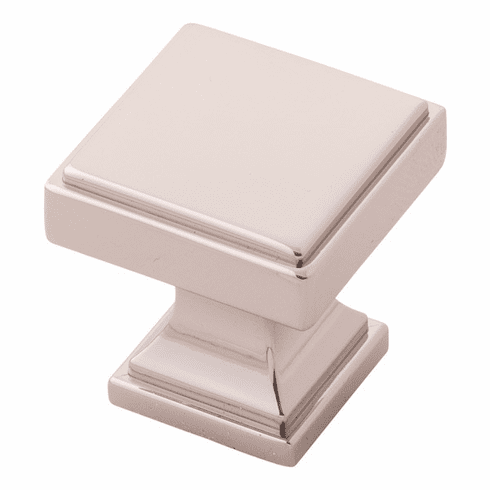 Belwith B077458-14 Brownstone Knob, 1-1/8" Sq. Polished Nickel