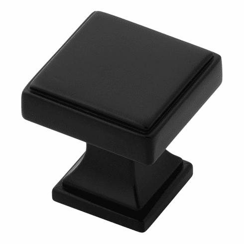 Belwith B077458-MB Brownstone Knob, 1-1/8" Sq. Matte Black