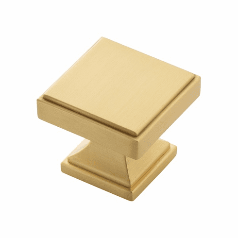 Belwith B077460-BGB Brownstone Knob, 1-3/8" Sq. Brushed Golden Brass
