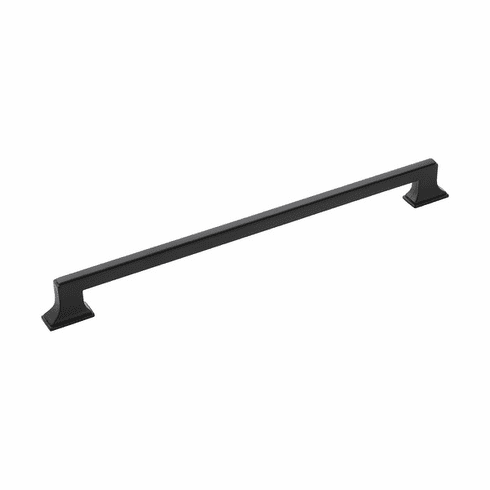 Belwith B077465-MB Brownstone Pull, 12" C/C Matte Black