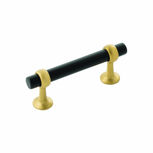 Belwith B077522-MBBGB Ostia Pull, 3" C/C Matte Black w/Brushed Golden Brass